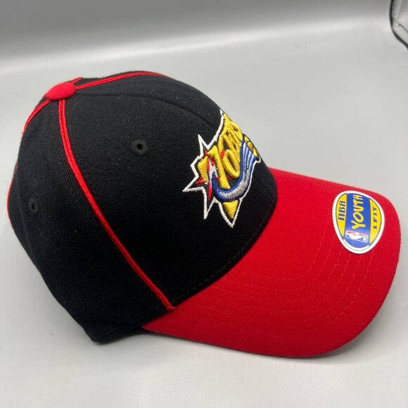 Vintage Philadelphia 76ers Hat Youth Boys Black Reebok Stretch Fitted Cap New - Picture 3 of 8